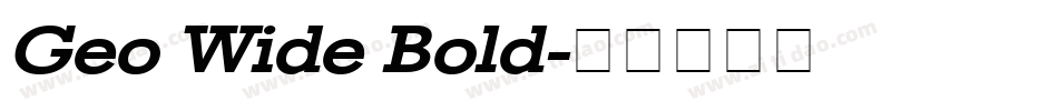 Geo Wide Bold字体转换